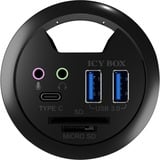ICY BOX IB-HUB1404A prise de courant Noir, Hub USB Noir, Noir, Plastique, 68 mm, 69 mm, 70 mm, 156 g