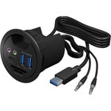 ICY BOX IB-HUB1404A prise de courant Noir, Hub USB Noir, Noir, Plastique, 68 mm, 69 mm, 70 mm, 156 g