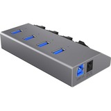 ICY BOX IB-HUB1405 USB 3.2 Gen 1 (3.1 Gen 1) Type-B 5000 Mbit/s Anthracite, Hub USB Argent, USB 3.2 Gen 1 (3.1 Gen 1) Type-B, USB 3.2 Gen 1 (3.1 Gen 1) Type-A, 5000 Mbit/s, Anthracite, Aluminium, Activité, Énergie