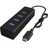 ICY BOX IB-HUB1409-C3, Hub USB Noir