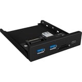 ICY BOX IB-HUB1417-i3 USB 3.2 Gen 1 (3.1 Gen 1) Type-A 5000 Mbit/s Noir, Panneau avant Noir, USB 3.2 Gen 1 (3.1 Gen 1) Type-A, USB 3.2 Gen 1 (3.1 Gen 1) Type-A, USB 3.2 Gen 1 (3.1 Gen 1) Type-C, MicroSD (TransFlash), MicroSDHC, SD, SDHC, 5000 Mbit/s, Noir, Métal