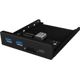 ICY BOX IB-HUB1417-i3 USB 3.2 Gen 1 (3.1 Gen 1) Type-A 5000 Mbit/s Noir, Panneau avant Noir, USB 3.2 Gen 1 (3.1 Gen 1) Type-A, USB 3.2 Gen 1 (3.1 Gen 1) Type-A, USB 3.2 Gen 1 (3.1 Gen 1) Type-C, MicroSD (TransFlash), MicroSDHC, SD, SDHC, 5000 Mbit/s, Noir, Métal