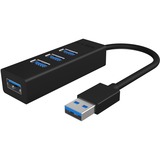 ICY BOX IB-HUB1419-U3, Hub USB Noir, USB 3.2 Gen 1 (3.1 Gen 1) Type-A, USB 3.2 Gen 1 (3.1 Gen 1) Type-A, 5000 Mbit/s, Noir, Aluminium, Énergie