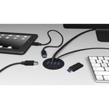 ICY BOX IB-Hub1403, Hub USB Noir, 4x USB 3.0