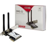 Inter-Tech DMG-32 Interne WLAN 650 Mbit/s, Adaptateur WLAN Interne, Sans fil, PCI Express, WLAN, 650 Mbit/s, Noir, Argent