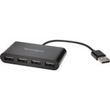 Kensington Hub 4 ports USB 2.0, Hub USB Noir, USB 2.0, USB 2.0, 480 Mbit/s, Noir, macOS 10.6 or above; Windows XP or above, 1 pièce(s)