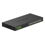 Netgear GS324PP, Switch Non-géré, Gigabit Ethernet (10/100/1000), Full duplex, Connexion Ethernet, supportant l'alimentation via ce port (PoE), Grille de montage