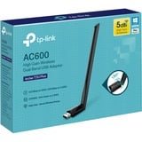TP-Link Adaptateur USB sans fil double bande haute gain Archer T2U Plus AC600, Adaptateur WLAN Noir
