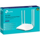 TP-Link TL-WA1201 867 Mbit/s Blanc Connexion Ethernet, supportant l'alimentation via ce port (PoE), Point d'accès 867 Mbit/s, 300 Mbit/s, 867 Mbit/s, 10,100,1000 Mbit/s, IEEE 802.11a, IEEE 802.11ac, IEEE 802.11b, IEEE 802.11g, IEEE 802.11n, 10/100/1000Base-T(X)