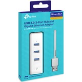 TP-Link USB 3.0 3 Port Hub & Gigabit Ethernet Adapter 2 en 1 USB Adaptateur UE330, Hub USB Blanc