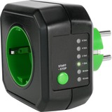 Ansmann Prise éco-énergétique AES 1 ZeroWatt avec minuteur, Connecteur intermédiaire Noir/Vert, 230 V, 50 Hz, Noir