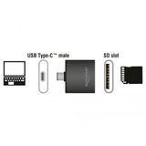 DeLOCK 91498 lecteur de carte mémoire USB 3.2 Gen 1 (3.1 Gen 1) Type-C Noir MMC, MMC Mobile, MMC+, MMCmicro, MicroSD (TransFlash), MicroSDHC, MicroSDXC, MiniSD, MiniSDHC,..., Noir, 5000 Mbit/s, Aluminium, 2000 Go, USB 3.2 Gen 1 (3.1 Gen 1) Type-C