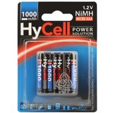 HyCell 5030662 pile domestique Batterie à usage unique AAA Hybrides nickel-métal (NiMH) Batterie à usage unique, AAA, Hybrides nickel-métal (NiMH), 1,2 V, 4 pièce(s), 800 mAh