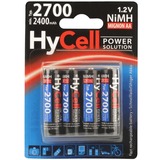 HyCell 5030682 pile domestique Batterie rechargeable AA Hybrides nickel-métal (NiMH) Batterie rechargeable, AA, Hybrides nickel-métal (NiMH), 1,2 V, 4 pièce(s), 2700 mAh