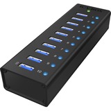 ICY BOX IB-AC6110, Hub USB Noir, 10x ports USB 3.0