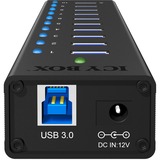 ICY BOX IB-AC6110, Hub USB Noir, 10x ports USB 3.0