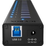 ICY BOX IB-AC6113 USB 3.2 Gen 1 (3.1 Gen 1) Type-B 5000 Mbit/s Noir, Hub USB Noir, USB 3.2 Gen 1 (3.1 Gen 1) Type-B, USB 3.2 Gen 1 (3.1 Gen 1) Type-A, 5000 Mbit/s, Noir, Aluminium, Chine