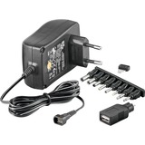 goobay NTS 1500 EuP MW 3R15GS adaptateur de puissance & onduleur Noir, Bloc d'alimentation Noir, 12 V, 1500 mAh, Noir