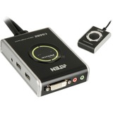 ATEN Câble DVI/audio USB 2 ports avec sélecteur de port distant , Switch KVM Noir