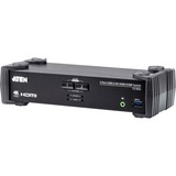 ATEN Commutateur KVMP™ HDMI 4K 2 ports USB 3.0 avec mode de mélangeur audio, Switch KVM 4096 x 2160 pixels, 4K Ultra HD, 1,78 W, Noir