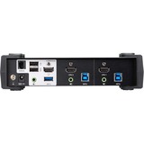 ATEN Commutateur KVMP™ HDMI 4K 2 ports USB 3.0 avec mode de mélangeur audio, Switch KVM 4096 x 2160 pixels, 4K Ultra HD, 1,78 W, Noir
