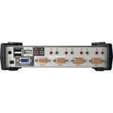 ATEN Commutateur KVMP™ VGA/audio PS/2-USB 4 ports avec OSD, Switch KVM Argent/Noir, 2048 x 1536 pixels, QXGA, 1,02 W, Noir, Métallique