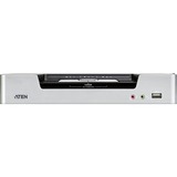 ATEN Commutateur KVMP™ deux affichages/audio DVI Dual Link USB 2 ports, Switch KVM 2560 x 1600 pixels, Ethernet/LAN, Grille de montage, 10,6 W, 1U, Noir, Argent