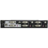 ATEN Commutateur KVMP™ deux affichages/audio DVI Dual Link USB 2 ports, Switch KVM 2560 x 1600 pixels, Ethernet/LAN, Grille de montage, 10,6 W, 1U, Noir, Argent