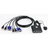 ATEN Commutateur KVM à câble VGA USB 2 ports avec sélecteur de port distant, Switch KVM Noir, Aten Commutateur KVM à câble VGA USB 2 ports avec sélecteur de port distant, 2048 x 1536 pixels, QXGA, 0,14 W, Noir