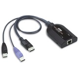 ATEN USB DisplayPort Virtual Media KVM Adapter Cable, Adaptateur Noir, USB, USB, DisplayPort, Noir, Violet, RJ-45, 1 x RJ-45