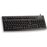 CHERRY G83-6104 clavier USB QWERTY Anglais américain Noir Noir, Layout États-Unis, Taille réelle (100 %), Avec fil, USB, QWERTY, Noir