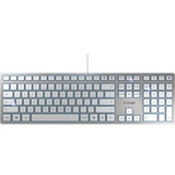 CHERRY KC 6000 SLIM FOR MAC clavier Bureau USB QWERTY Anglais américain Argent Argent, Layout US (QWERTY), Technologie SX, 100%, Taille réelle (100 %), Avec fil, USB, QWERTY, Argent