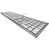 CHERRY KC 6000 SLIM FOR MAC clavier Bureau USB QWERTY Anglais américain Argent Argent, Layout US (QWERTY), Technologie SX, 100%, Taille réelle (100 %), Avec fil, USB, QWERTY, Argent