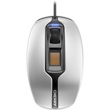 CHERRY MC 4900 Souris filaire, capteur empreinte digitale, noir/argent, USB Noir/Argent, capteur empreinte digitale, noir/argent, USB, Ambidextre, Optique, USB Type-A, 1375 DPI, Noir, Argent