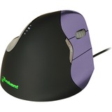 Evoluent VerticalMouse 4, Souris Noir/Violet, Droitier, USB Type-A, 2600 DPI, Noir, Violet