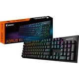 GIGABYTE K1, clavier gaming Noir, Layout DE, Cherry MX Red, LED RGB