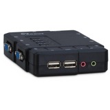 Inter-Tech KVM-CS-41UA commutateur écran, clavier et souris Noir, Switch KVM 1920 x 1440 pixels, Noir