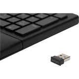 Kensington Pro Fit Ergo clavier FR sans fil +USB QWERTZ Allemand Noir Noir, Layout DE, Taille réelle (100 %), FR sans fil +USB, QWERTZ, Noir