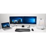 Kensington Pro Fit Ergo clavier Universel FR sans fil +USB QWERTZ Allemand Noir Noir, Layout DE, Taille réelle (100 %), Avec fil &sans fil, FR sans fil +USB, QWERTZ, Noir