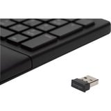 Kensington Pro Fit Ergo clavier Universel FR sans fil +USB QWERTZ Allemand Noir Noir, Layout DE, Taille réelle (100 %), Avec fil &sans fil, FR sans fil +USB, QWERTZ, Noir