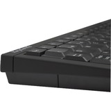 KeySonic ACK-540U+ clavier USB QWERTY Anglais américain Noir Noir, Layout États-Unis, Mini, Avec fil, USB, Clavier à membrane, QWERTY, Noir