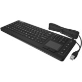 KeySonic KSK-6231 INEL (DE) clavier Industriel USB QWERTZ Allemand Noir Noir, Layout DE, Taille réelle (100 %), Avec fil, USB, Clavier à membrane, QWERTZ, Noir
