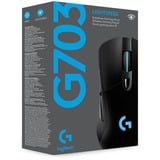 Logitech G703 Lightspeed souris Droitier RF sans fil Optique 25600 DPI, Souris gaming Noir, Droitier, Optique, RF sans fil, 25600 DPI, 1 ms, Noir