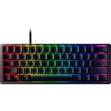 Razer Huntsman Mini Switch optique sonore Violet RGB clavier gaming Noir, Layout DE (QWERTZ), Razer Clicky Optical (Purple), 60%, 60%, USB, Contacteur de touche opto-mécanique, QWERTZ, LED RGB, Noir