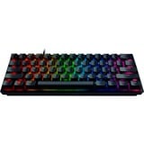 Razer Huntsman Mini Switch optique sonore Violet RGB clavier gaming Noir, Layout DE (QWERTZ), Razer Clicky Optical (Purple), 60%, 60%, USB, Contacteur de touche opto-mécanique, QWERTZ, LED RGB, Noir
