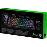 Razer Huntsman Mini Switch optique sonore Violet RGB clavier gaming Noir, Layout DE (QWERTZ), Razer Clicky Optical (Purple), 60%, 60%, USB, Contacteur de touche opto-mécanique, QWERTZ, LED RGB, Noir