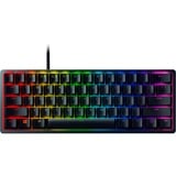 Razer Huntsman Mini clavier USB QWERTZ Allemand Noir Noir, Layout DE (QWERTZ), Razer Linear Optical (Red), 60%, 60%, USB, Contacteur de touche opto-mécanique, QWERTZ, LED RGB, Noir