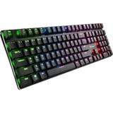 Sharkoon PureWriter RGB Blue clavier gaming mécanique Noir, Layout FR (AZERTY), Kailh Choc Profil Bas Bleu, 100%, LED RGB
