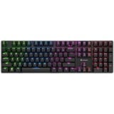 Sharkoon PureWriter RGB Blue clavier gaming mécanique Noir, Layout FR (AZERTY), Kailh Choc Profil Bas Bleu, 100%, LED RGB