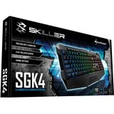 Sharkoon SKILLER SGK4 clavier USB QWERTY Italien Noir Noir, Layout IT, Rubberdome, 100%, Avec fil, USB, Clavier mécanique, QWERTY, LED RGB, Noir